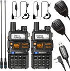US Long Range 100 mile Walkie Talkie Two Way Radio Charge Headset GMRS 2 PACK