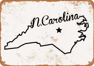 Metal Sign - North Carolina State 2 -- Vintage Look