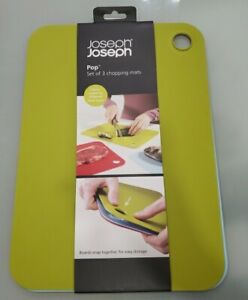 Joseph Joseph Pop 3-Piece Set Chopping Mat Board Knife Friendly Dishwasher Safe