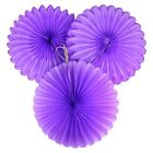 Purple Mini Party Fan X3 InPack Birthday Wedding Decoration Garden Hanging Decor