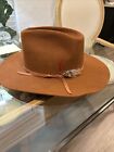 VINTAGE ROCKMOUNT Ranch Wear Brown  Felt 1822 Mesa Western Cowboy Hat Size 7 5/8