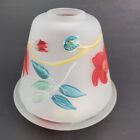 Yankee Candle S Topper & Plate Frosted Glass Flowers Hand Painted Candle Holder