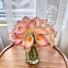 Calla Lily Artificial Flowers in Vase with Faux Water 20 Stems Real Touch PU New