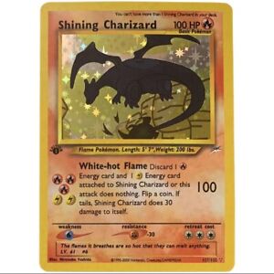Shining Charizard 1999 Pokemon Neo Destiny # 107 Holo - Display Card