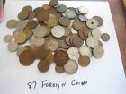 Lot Of 87 Vintage Foreign Coins, Various Countries, 12 0unces