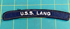 US NAVY SHOULDER PATCH FOR USS LANG (FF-1060) A KNOX CLASS FRIGATE.