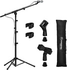 Kasonic Microphone Stand, Heavy Duty Adjustable Collapsible Tripod Boom Mic with
