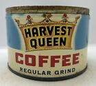 Vintage Harvest Queen Coffee Minneapolis, MN. Old Advertising 1LB. Blue Tin Can
