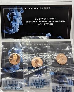 2019 W Lincoln Shield Cent -West Point Mint- 3 Coin Lot w/ Original Mint Plastic