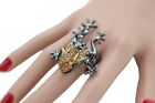 Women Black Metal Fashion Ring Jewelry Frog Animal Adjustable Band One Size Hot