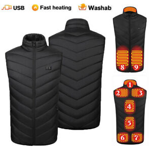 Men Women's Winter Vest Fishing Heating Jacket Warm Clothing USB Self heated