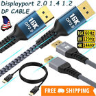 Display Port to Display Port Cable DP Male to Male Cord 16K 8K 4K High Speed USA