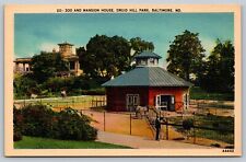 Zoo and Mansion House, Druid Hill Park, Baltimore MD Maryland Vintage Postcard