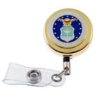 U S Air Force USAF Emblem Military Retractable ID Holder Badge Reel Key Lanyard