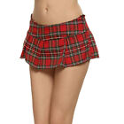 Sexy, Mini Skirt, Low Waist,Casual,Short,School Girl,Plaid Skirt,Large,Rose Red