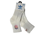 adidas Originals Trefoil Socks Womens Medium Quarter 2 Pairs Logo White