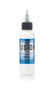 WHITE - FUSION Professional Single Tattoo Ink Color 1/2 to 8 oz Pick Bottle Size