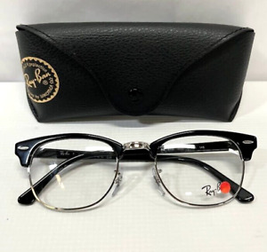 NEW RAY BAN RB 5154 6873 POLISHED BLACK SILVER AUTHENTIC EYEGLASSES FRAME 51-21