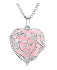 Rose Quartz Heart Shaped Pendant with Silver Necklace