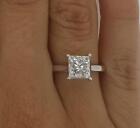 2 Ct Cathedral Solitaire Princess Cut Diamond Engagement Ring SI2 F White Gold