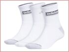 3 Pairs - Adidas Men's Compression CUSHIONED High Quarter Socks - Wicks WHITE