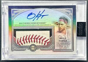 2023 Topps Dynasty Bryce Harper 2018 HR Derby Game Used Baseball Relic Auto #5/5