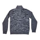 Luciano Barbera Quarter Zip Sweater Size 48 Small Blue Wool & Cashmere Men's NEW