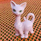 Vintage Mid Century Pink Kitty Cat Figurine Signed Japan