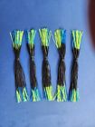 5 Silicone Skirts Black/blue Chart Tips 5-202-200 Fish Lure Spinnerbait Tackle