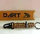 Paracord Survival Key chain with HK Hook & Fire Starter Brown