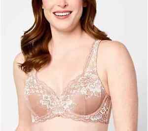 Breezies Luxe Two Tone Underwire Lace Bra-Rosewood-42DD-NEW-A628166