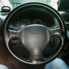 15'' Black Car Steering Wheel Leather Cover Breathable Anti-slip Wrap DIY-Stitch