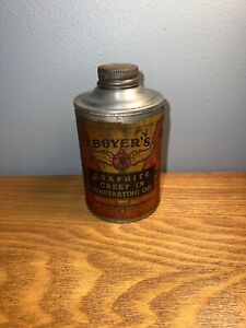 Vintage Boyer's Graphite Creep-In Penetrating Oil Half Pint Cone Top Can