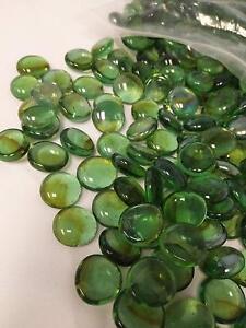 10 Lb. Flat Glass Marbles/Pebbles for Vase Filler Etc (Green, 0.65