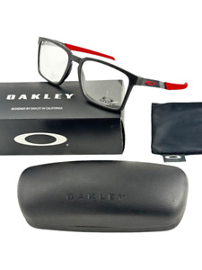 Oakley NEW Exchange Satin Black Frames Red Stainless 56-17-136 Eyeglasses OX8055