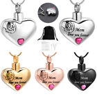 Heart with Rose Cremation Urn Necklace Memorial Ashes Pendant for Mom Jewelry US