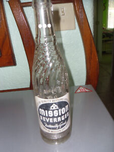 Vintage 10 oz MISSION BEVERAGES soda bottle Milwaukee bottling-Fort Worth, Texas