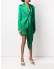 MATERIEL TBILISI Dress Women 4 Green Silk Blazer Scarf structured shoulder Dress