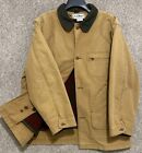 LL Bean Mens Canvas Removable Wool Liner Barn Chore Coat Jacket Size Large USA