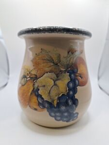 Vintage Home & Garden Party Stoneware Utensil Holder, Fruit, 5 1/2 In. Tall,...