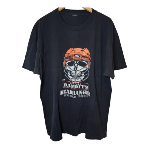 New ListingVintage 90s Buffalo Bandits Shirt Headbanger World Tour 1996 Rare
