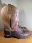 ARIAT STOCKMAN MENS SIZE 12 EE BROWN LEATHER ROUND TOE COWBOY BOOTS #34912 NICE