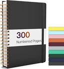 Forvencer Lined Spiral Journal Notebook with 300 Numbered Pages B5 College Ruled