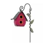 Miniature Fairy Garden Pink Metal Birdhouse Pick - Buy 3 Save $5