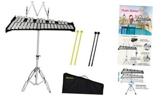 32 Note Black Glockenspiel with Music Sheet Clip Xylophone 32 Note, Black