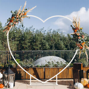 7.2FT Heart Shape Wedding Arch Stand Heavy Duty Metal Balloon Backdrop for Party