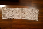 Vintage French Bobbin Lace tablecloth | Antique Tambour Doily lace Lot 46X14 in