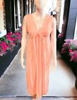 Vintage Union Made Lingerie Nightgown Medium Pink Peach 100% Nylon Made In USA