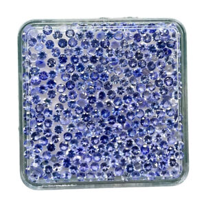 100 Pcs Natural Tanzanite 2mm Round Cut Violet Blue Dazzling Loose Gemstones Lot