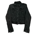 Aeropostale Women's Denim Jacket Black Large Long Sleeve Cotton Blend